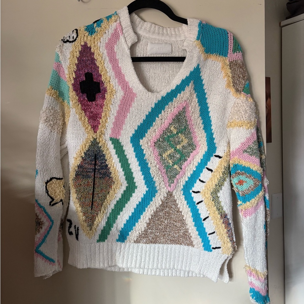 Zadig & Voltaire Colorful Geometric V-Neck Sweater
